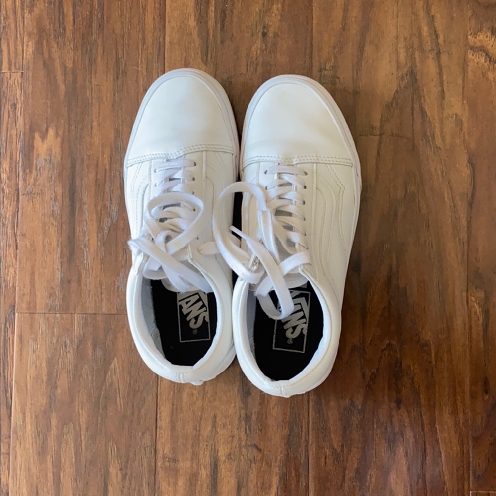 Vans white leather sneakers